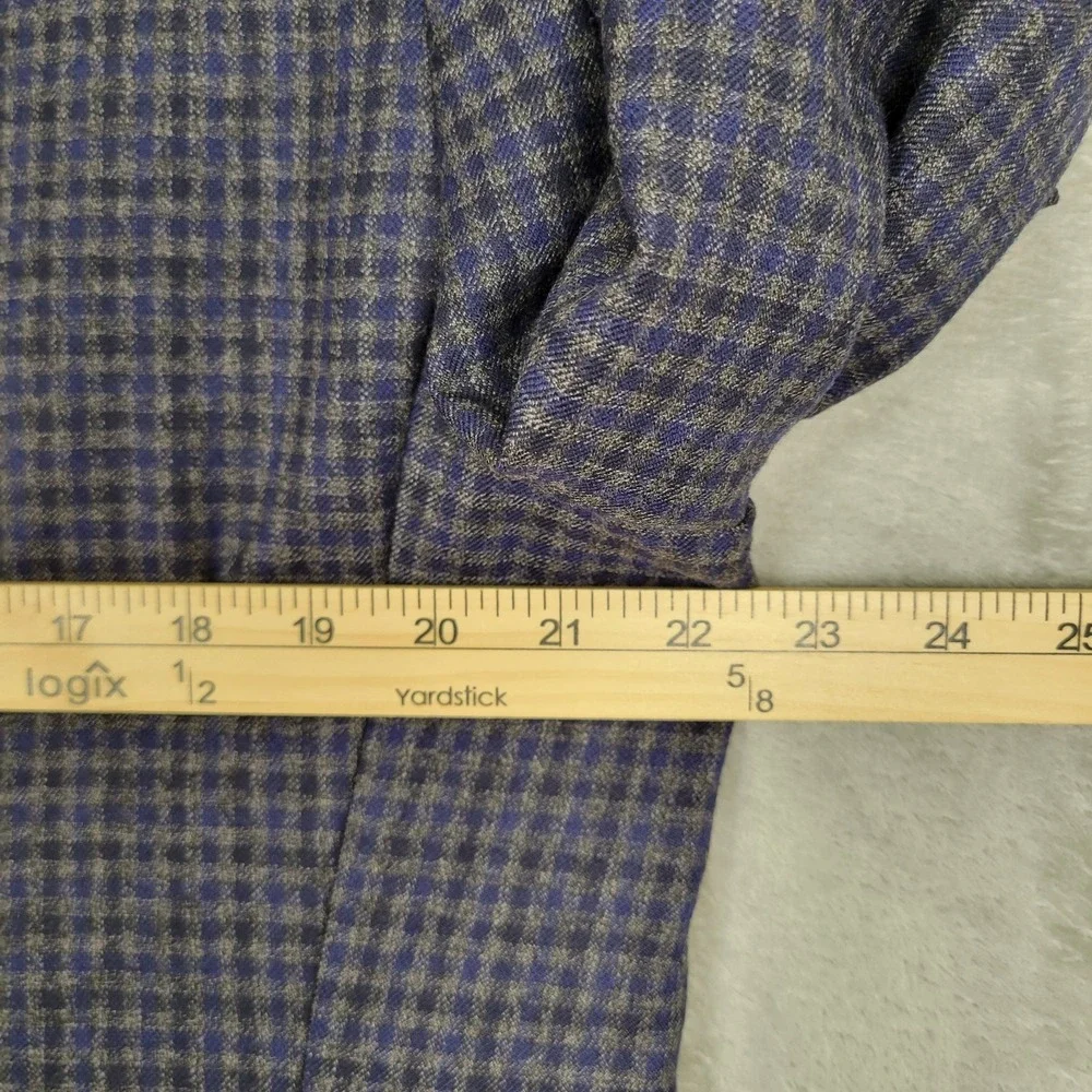 Jos. A. Bank Men's 42L Blue Gray Check 100% Wool Sport Coat Blazer 2-Button